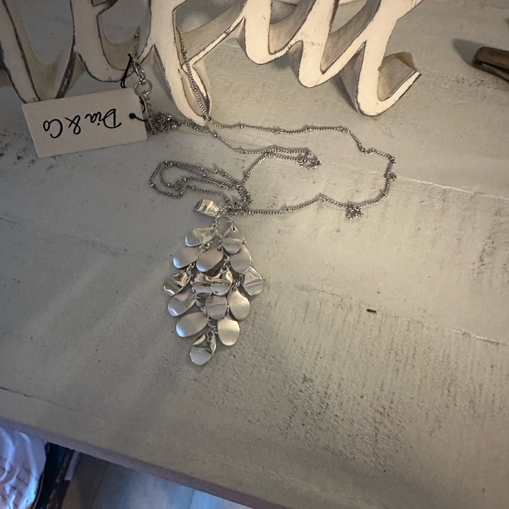 Silver Teardrop Pendant Necklace by Dia & Co